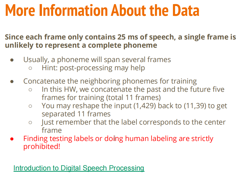 More information about the data