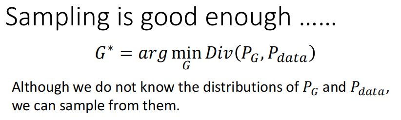 GAN告诉我们只要可以从Distribution中sample就可以计算Divergence